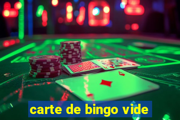 carte de bingo vide