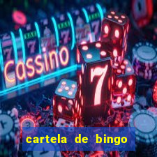 cartela de bingo para preencher