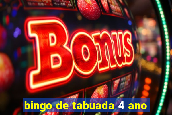 bingo de tabuada 4 ano