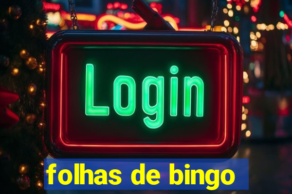 folhas de bingo