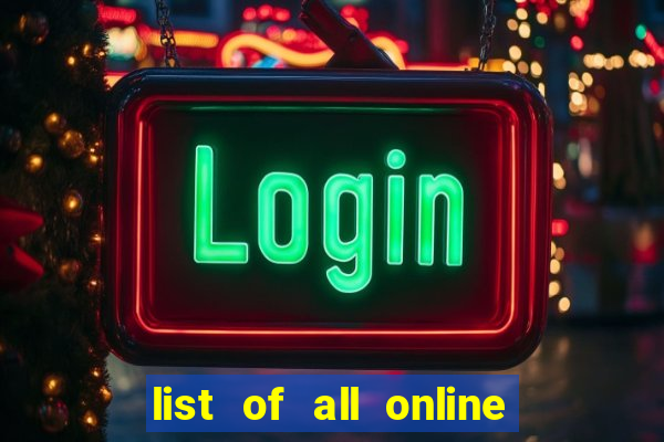 list of all online bingo sites