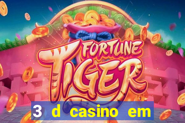 3 d casino em movimento com baralho