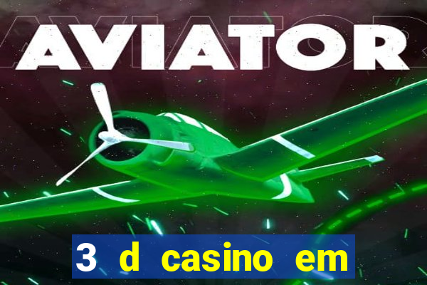 3 d casino em movimento com baralho