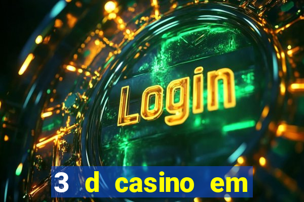 3 d casino em movimento com baralho