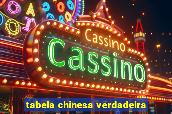 tabela chinesa verdadeira