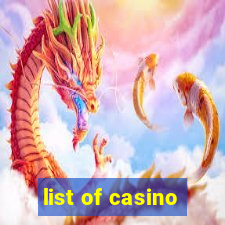 list of casino