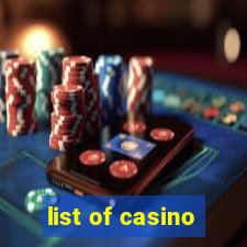 list of casino