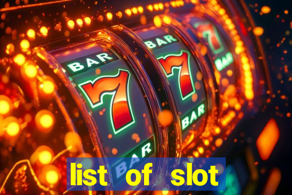 list of slot machines at winstar