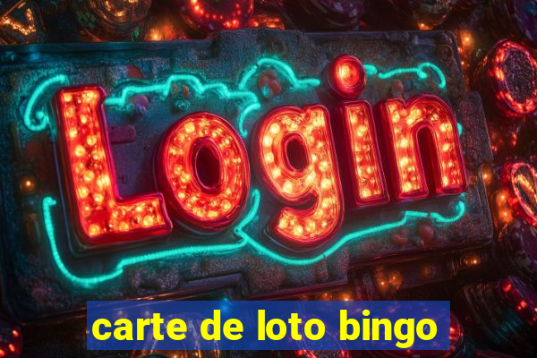 carte de loto bingo