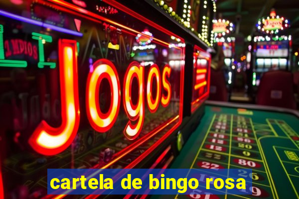 cartela de bingo rosa