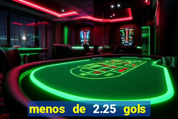 menos de 2.25 gols o que significa