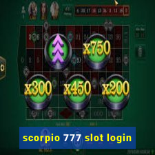 scorpio 777 slot login